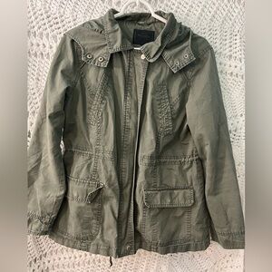 Miss London Black Label army green lightweight utility jacket Large